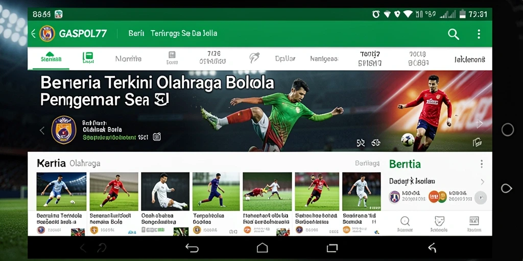 Tampilan antarmuka GASPOL77 menampilkan berita dan analisis Olahraga Bola.