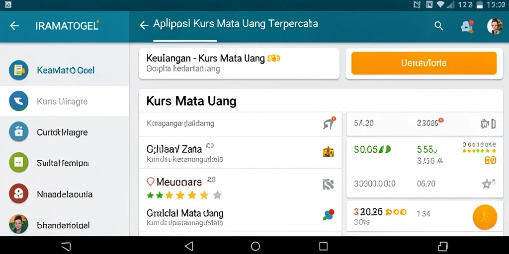 Antarmuka utama IRAMATOGEL yang menunjukkan nilai tukar mata uang.