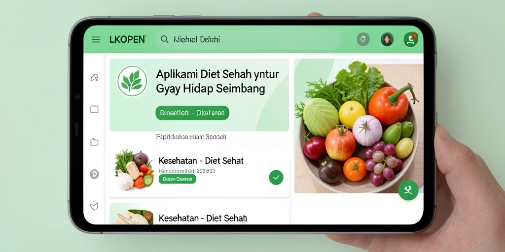 Antarmuka aplikasi LKOPEN yang intuitif dan penuh fitur Diet Sehat.
