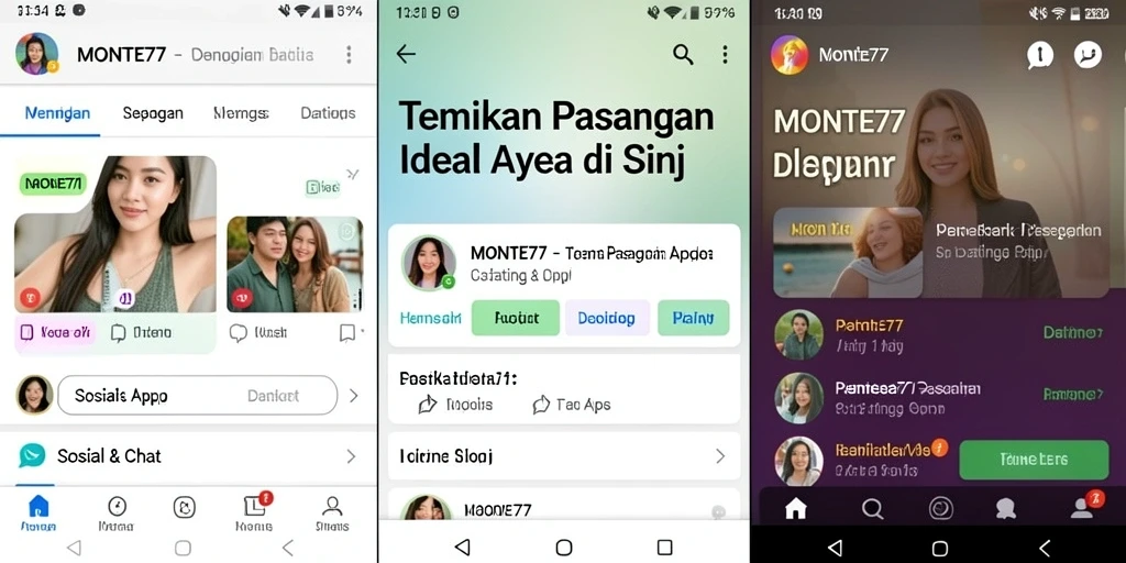 Tampilan antarmuka aplikasi MONTE77 yang menarik dan mudah digunakan.