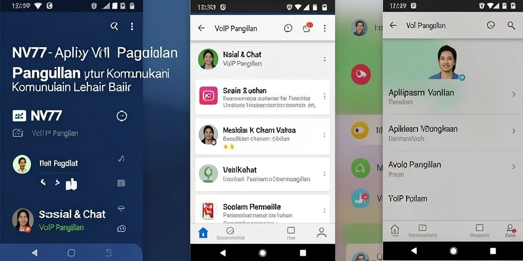 Tampilan antarmuka NV77 yang menarik untuk VoIP Panggilan.