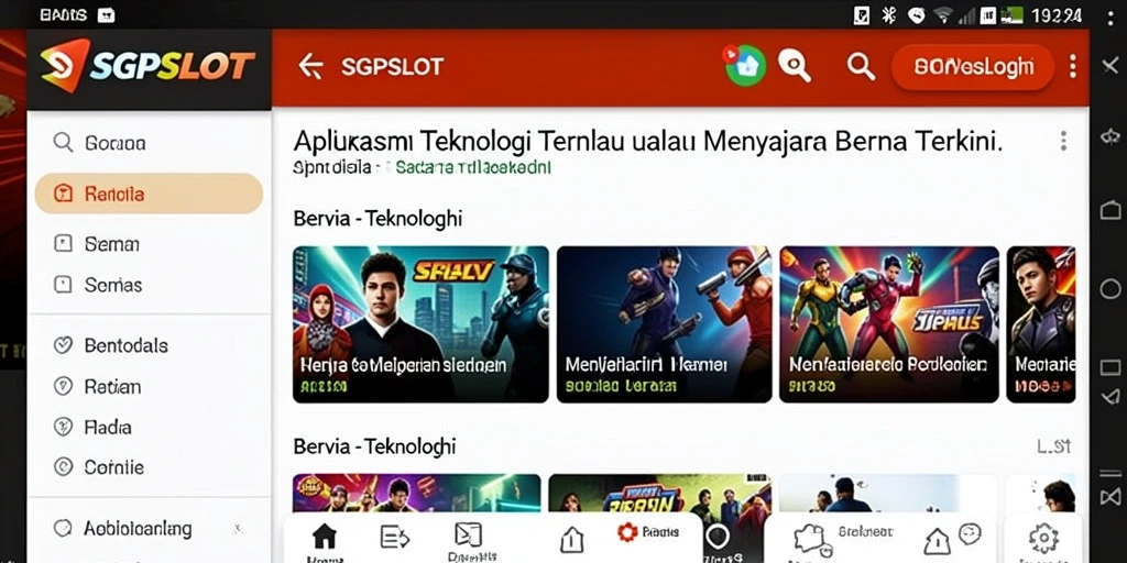 Tampilan antarmuka aplikasi SGPSLOT yang modern dan fungsional.