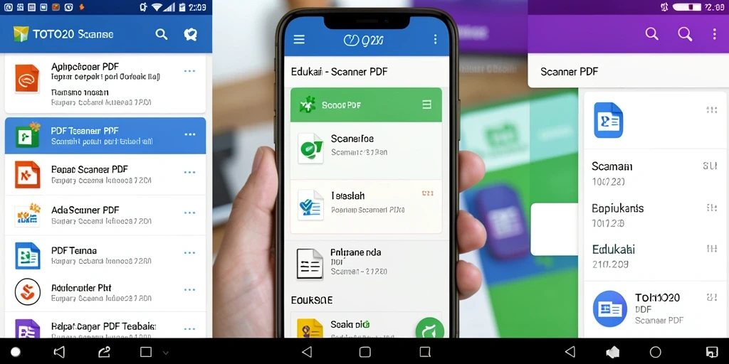 Antarmuka TOTO20 menampilkan fitur pemindaian PDF yang intuitif dan menarik.